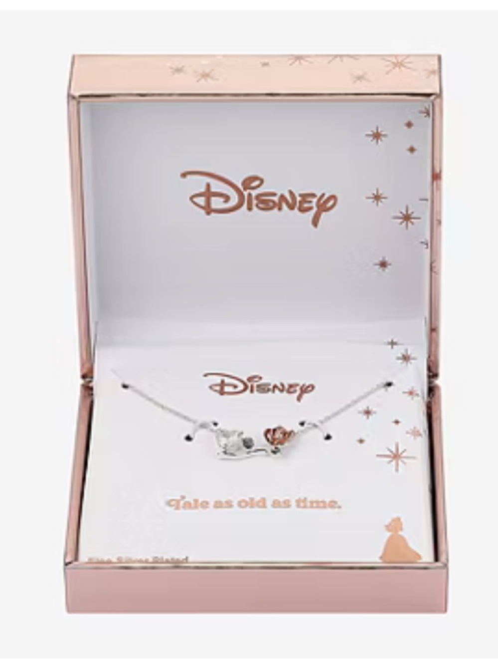 Disney Classics Jewelry | Beauty & the Beast Crystal Rose Pendant Necklace - Picture 3 of 10